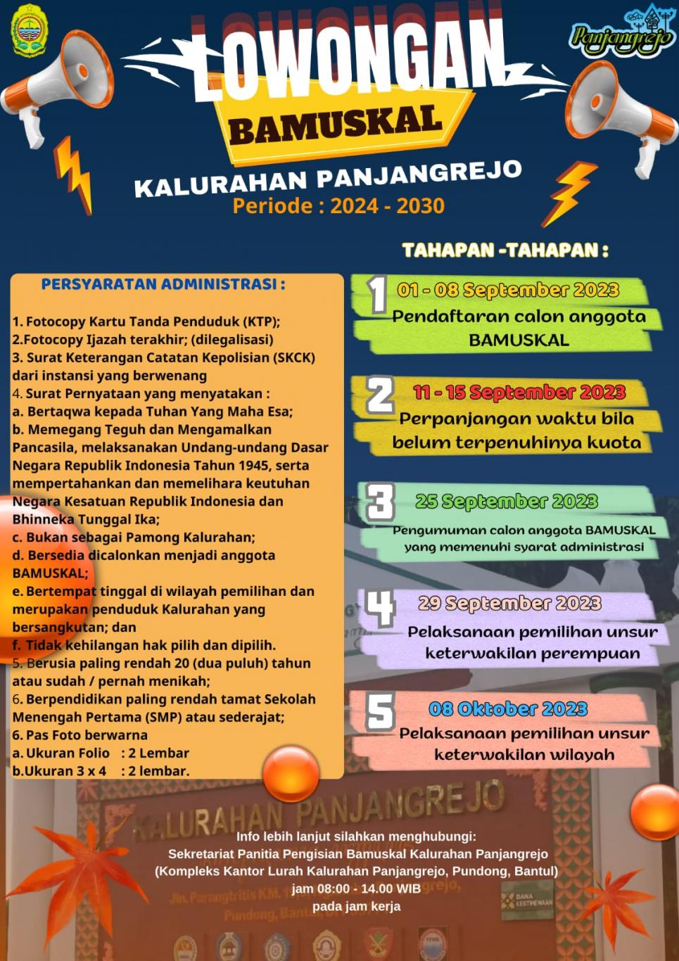 Pengumuman Pengisian Bamuskal Website Kalurahan Panjangrejo