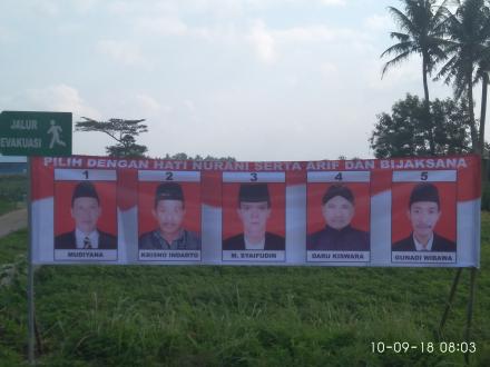 Pemasangan Gambar Calon Lurah Desa Panjangrejo