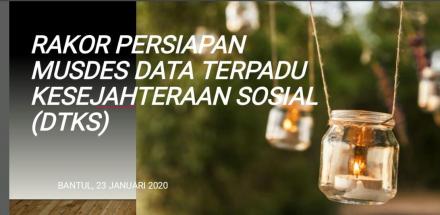 Rakor Persiapan MusDes Data Terpadu Kesejahteraan Sosial (DTKS)
