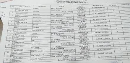 Jadwal layanan mobil pajak keliling
