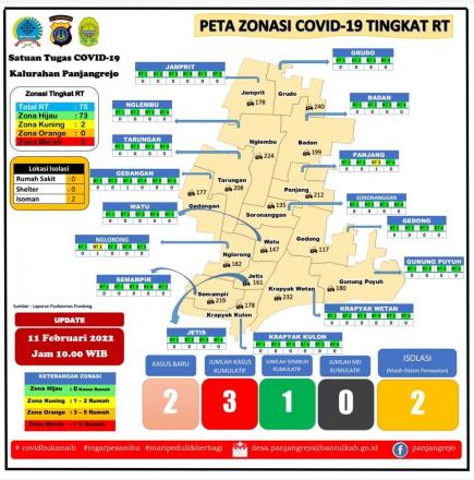 Up-date peta penyebaran covid 19 per pedukuhan