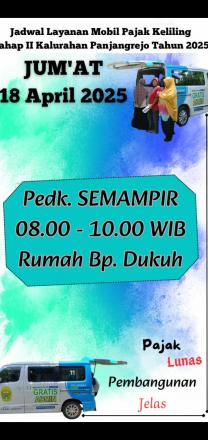 Jadwal Layanan Mobil Pajak Keliling Tahap II di Semampir