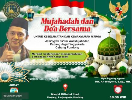 Hadirilah Pengajian Padang Jagad di Masjid Miftahul Ibad Panjang