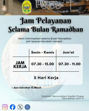 Informasi Jadwal Pelayanan Kalurahan Panjangrejo