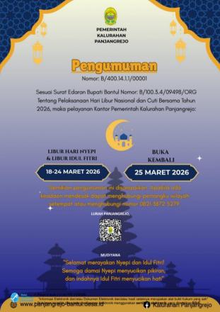 Cuti Bersama dan Libur Nasional Hari Raya Nyepi serta Hari Raya Idulfitri