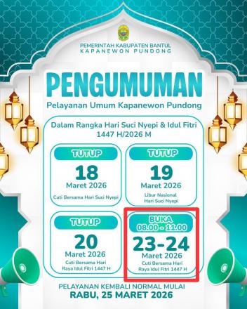 Pelayanaan Selama Cuti Lebaran