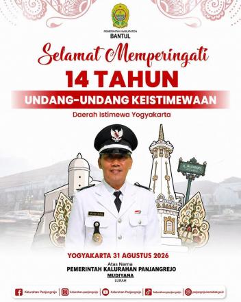 Selamat Memperingati 14 Tahun UU Keistimewaan DIY